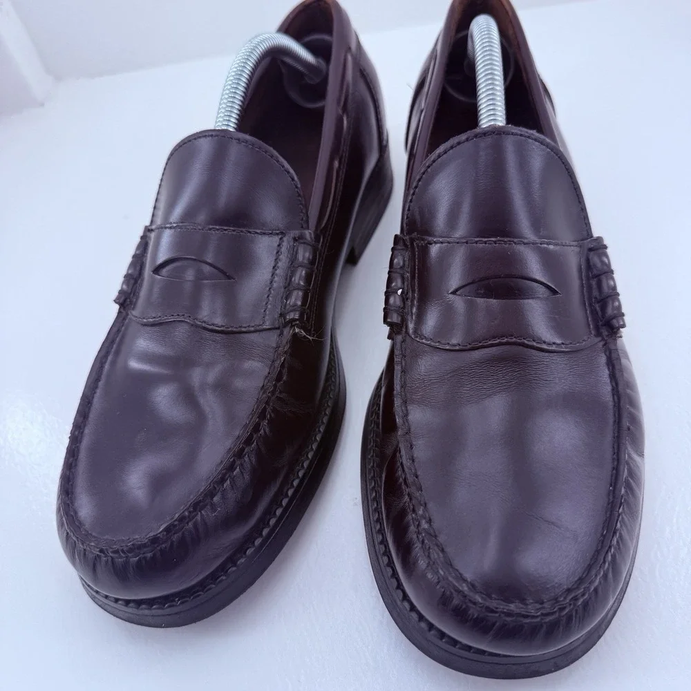 G.H. Bass Weejuns Mens 10D Burgundy Oxblood Leather Penny Loafers Moc Toe